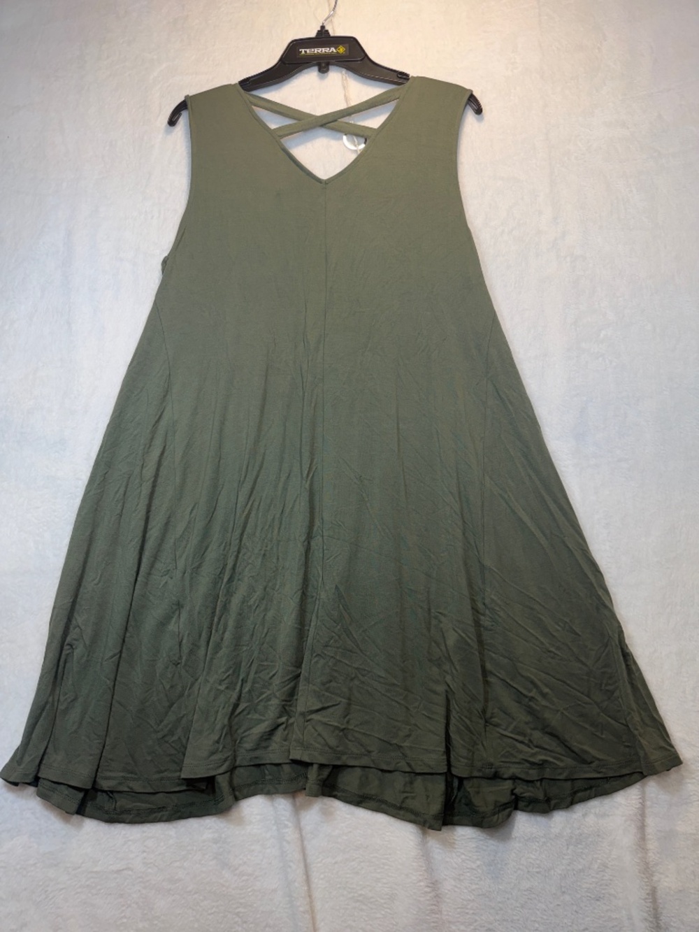 Style & Co Dress Womens Size XL Petit Army Green Lightweight Casual Coastal Crui - Picture 9 of 9
